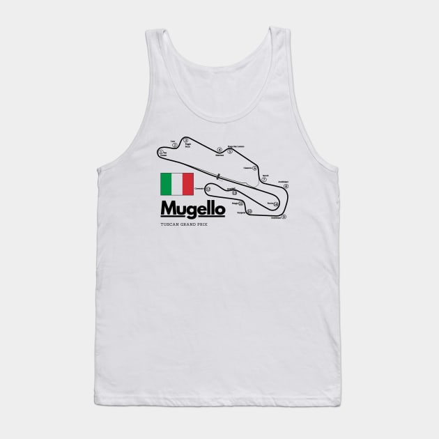 Mugello F1 Track Italy Tank Top by Auto-Prints